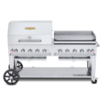 Crown Verity 72-Inch Mobile Natural Gas Grill Dome & Griddle Package - CV-MCB-72RGP-NG