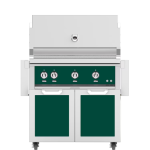 Hestan 36-Inch Natural Gas Grill W/ Sear Burner & Rotisserie On Double Door Tower Cart - Grove - GMBR36-NG-GR