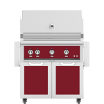 Hestan 36-Inch Natural Gas Grill W/ Rotisserie On Double Door Tower Cart - Tin Roof - GABR36-NG-BG