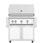 Hestan 36-Inch Natural Gas Grill W/ Rotisserie On Double Door Tower Cart - Froth - GABR36-NG-WH