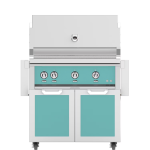 Hestan 36-Inch Natural Gas Grill W/ Rotisserie On Double Door Tower Cart - Bora Bora - GABR36-NG-TQ
