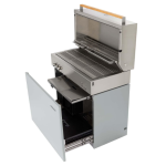 Flammkraft Model D Freestanding Natural Gas Grill & Model M Prep Center Module - Light Grey - 1030979 - Image 6