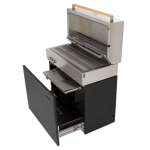 Flammkraft Model D Freestanding Natural Gas Grill & Model M Prep Center Module - Ivory Black - 1030978 - Image 6