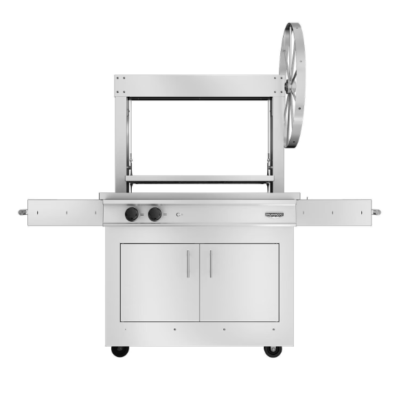 duttpack-13426 Kalamazoo K750GT Gaucho Wood-Burning Marine Grade Freestanding Natural Gas Grill W/ Two Meat & One Plancha Grill Surface Grates - Image 1