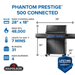 Napoleon Prestige Phantom 500 Connected  4-Burner Propane Grill w/ Rotisserie, WiFi & Bluetooth - P500VXRSIBPK-PHM - Image 2