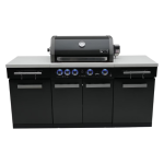 Mont Alpi Compact Series 6 Ft Natural Gas Outdoor Kitchen Island in Black Stainless Steel (Ships Propane w/ Conversion Kit)