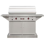 TEC Sterling Patio FR 44-Inch Infrared Natural Gas Grill On Stainless Cabinet W/ Red Knobs