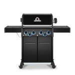 Broil King Baron 490 Pro Shadow 4 Burner Propane Grill w/ Side Burner & Rotisserie Kit - Black - 674144