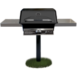 Charmglow Pillar 16-in Propane Grill w/ In-Ground Post - Black - CHRM40IG-P