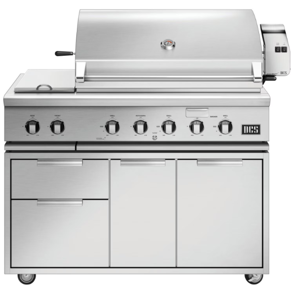 duttpack-15515 DCS Series 7 48-in Natural Gas Grill With Double Side Burner & Rotisserie On DCS CAD Cart - Image 1