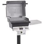 PGS T-Series T30 Commercial Cast Aluminum Propane Gas Grill With Timer On In-Ground Post