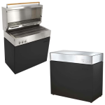 Flammkraft Model D Freestanding Grill & Model M Prep Center Module - Ivory Black