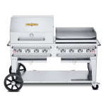Crown Verity 60-Inch Single Inlet (Bulk Tanks Only) Rental Propane Grill Dome & Griddle Package - CV-RCB-60RGP-SI-BULK