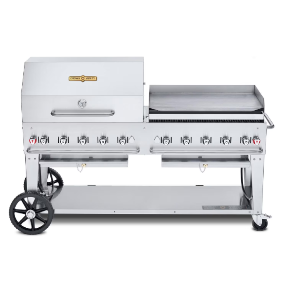 duttpack-16123 Crown Verity 72-in Single Inlet (Bulk Tanks Only) Mobile Propane Grill Dome & Griddle Package - CV-MCB-72-SI-BULK-RGP - Image 1