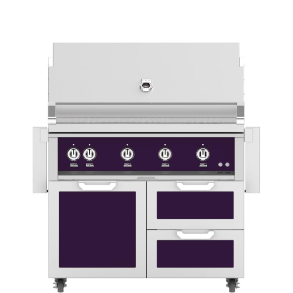 duttpack-16428 Hestan 42-Inch Propane Gas Grill W/ Rotisserie On Double Drawer & Door Tower Cart - Lush - GABR42-LP-PP - Image 1