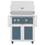 Hestan 30-Inch Propane Gas Grill W/ Rotisserie On Double Door Tower Cart - Pacific Fog - GABR30-LP-GG