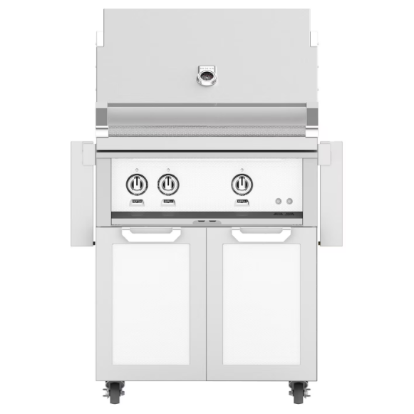 duttpack-16985 Hestan 30-Inch Propane Gas Grill W/ Rotisserie On Double Door Tower Cart - Froth - GABR30-LP-WH - Image 1