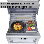 Sunstone Series 30 Inch Propane Burners Hybrid Single Zone Charcoal/Wood Burning W/Infrared Burner Grill - SUNCHSZ30IR-LP - Image 10