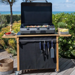 ENO Plancha Bergerac 2400 2 Burner Propane Griddle on Wooden Cart