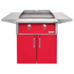 Alfresco 30-Inch Freestanding Natural Gas Griddle with Cart in Raspberry Red - AXE-30GTC-NG-S3027