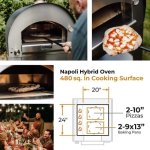 Fontana Forni Napoli Hybrid Pizza Oven on Cart - Red - Image 5