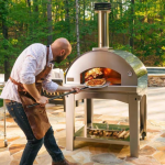 Fontana Forni Mangiafuoco Wood-Fired Pizza Oven On Cart - Red - FTMF-R - Image 2