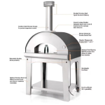Fontana Forni Mangiafuoco Wood-Fired Pizza Oven On Cart - Red - FTMF-R - Image 3