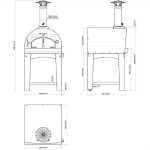 Fontana Forni Margherita Wood-Fired Pizza Oven On Cart - Red - FTMAR-R - Image 2