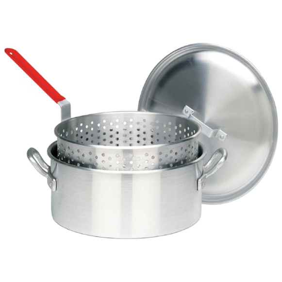 duttpack-31479 Bayou Classic Fryers With Lid And Basket 14 Quart Aluminum Deep Fryer - Image 1