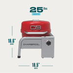 Charbroil Bistro Pro 180 Electric Grill - Tabletop Red - 25302150 - Image 5
