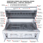 Sunstone Series 42 Inch Natural Gas Hybrid Dual Zone Charcoal/Wood Burning Grill - EMCHDZ42-NG - Image 5
