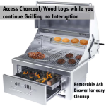 Sunstone Series 30 Inch Natural Gas Burners Hybrid Single Zone Charcoal/Wood Burning W/Infrared Burner Grill - SUNCHSZ30IR-NG - Image 6