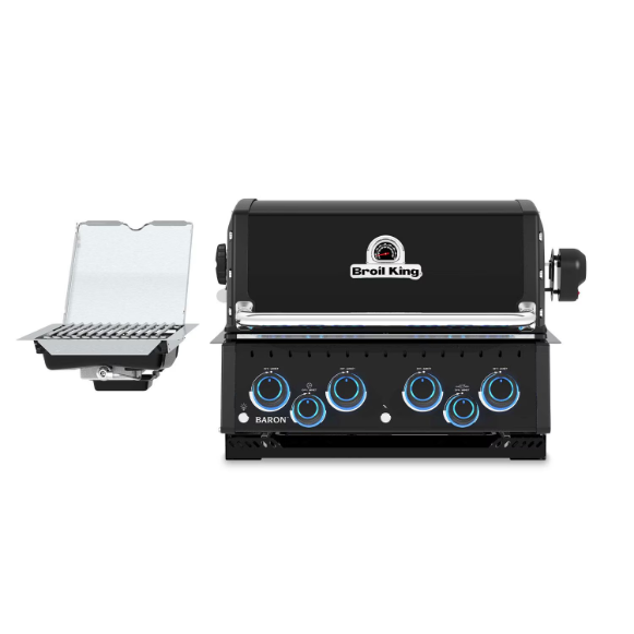 duttpack-34823 Broil King Baron 490 IR Shadow 28-in 4 Burner Built-In Propane Grill w/ Infrared Side Burner - Black - 875644 - Image 1
