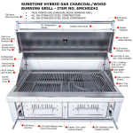 Sunstone Series 42 Inch Propane Hybrid Dual Zone Charcoal/Wood Burning Grill - EMCHDZ42-LP - Image 5