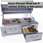 Sunstone Series 42 Inch Propane Hybrid Dual Zone Charcoal/Wood Burning Grill - EMCHDZ42-LP - Image 8