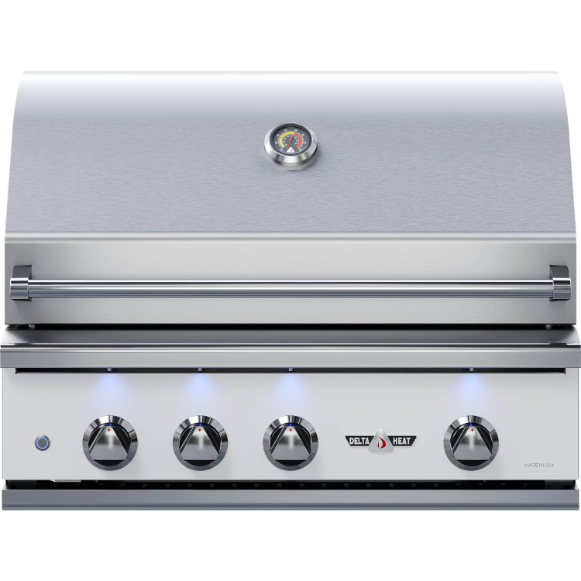 duttpack-35099 Delta Heat 32-Inch 3-Burner Built-In Natural Gas Grill w/ Rotisserie - White Control Panel - DHBQ32R-WN - Image 1