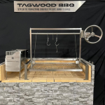 Tagwood BBQ Insert Style Argentine Santa Maria Wood Fire & Charcoal Gaucho Grill Without Firebricks - BBQ09SSFRONT