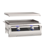 Fire Magic Echelon Diamond E660i Black Glass Built-In Propane Gas Gourmet Griddle w/ Stainless Steel Cover - E660I-1T4P