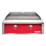 Alfresco 30-Inch Built-In Natural Gas Griddle in Raspberry Red - AXE-30GT-NG-S3027