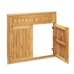 Pacific Teak Millsworks 30 Inch Cottage Panel Double Access Door W/ False Drawer - Image 2