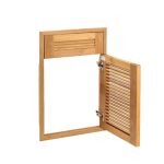 Pacific Teak Millsworks 18 Inch Louvered Single Access Door W/ False Drawer - Right Hinge