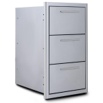 Blaze 16-in Stainless Steel Easy Close Triple Access Drawer w/ LED Lighting - BLZ-DRW3-R-LT