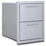 Blaze 16-in Stainless Steel Easy Close Double Access Drawer w/ LED Lighting - BLZ-DRW2-R-LT