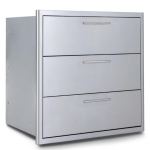 Blaze 30-in Stainless Steel Easy Close Triple Access Drawer w/ LED Lighting - BLZ-30W-3DRW-LT - Image 2