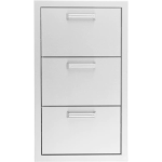 BBQGuys Signature 16-in Stainless Steel Triple Access Drawer - BBQ-DRW3 - Image 2