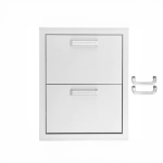 BBQGuys Signature 16-in Stainless Steel Double Access Drawer - BBQ-DRW2