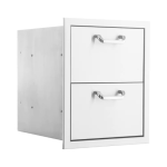 BBQGuys Signature 16-in Stainless Steel Double Access Drawer - BBQ-DRW2 - Image 8