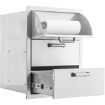 BBQGuys Signature 16-in Stainless Steel Double Access Drawer w/ Paper Towel Dispenser - BBQ-DRW3-PTH - Image 8