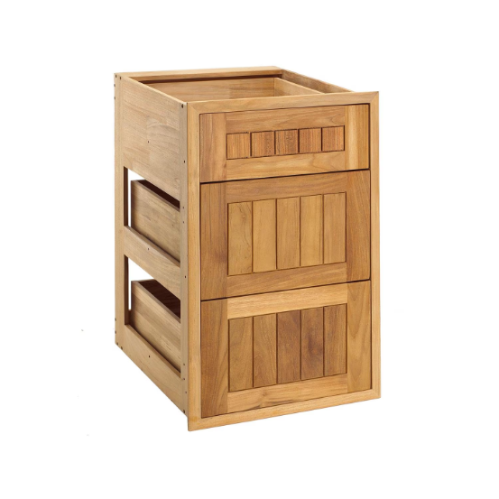 duttpack-37423 Pacific Teak Millworks 18 Inch Cottage Panel Triple Drawer - Image 1