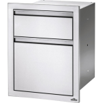 Napoleon 18-Inch Stainless Steel Large and Standard Double Drawer - BI-1824-2DR